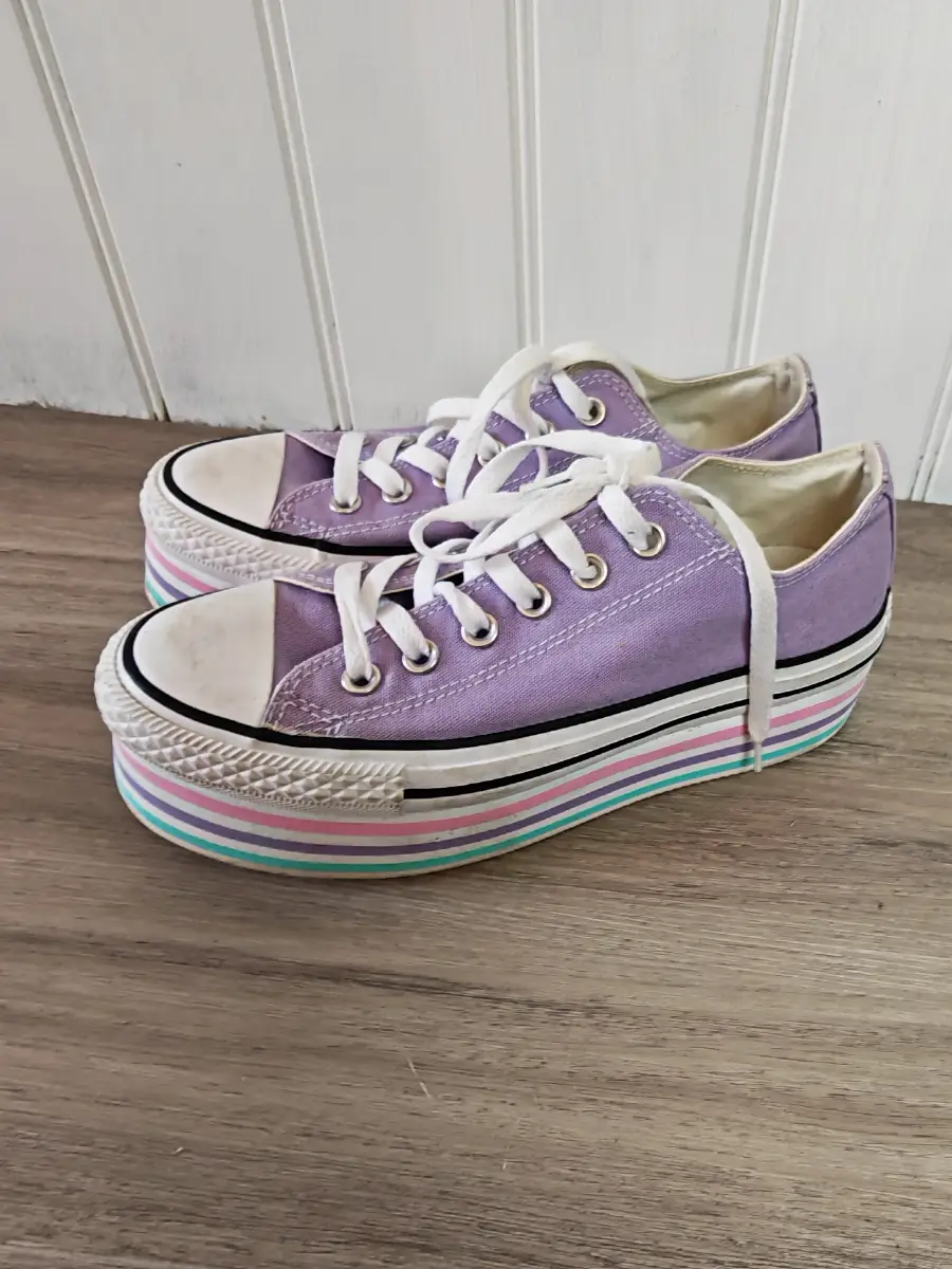 Converse chuck taylor all star super platform layer lilac trainers | Size 5