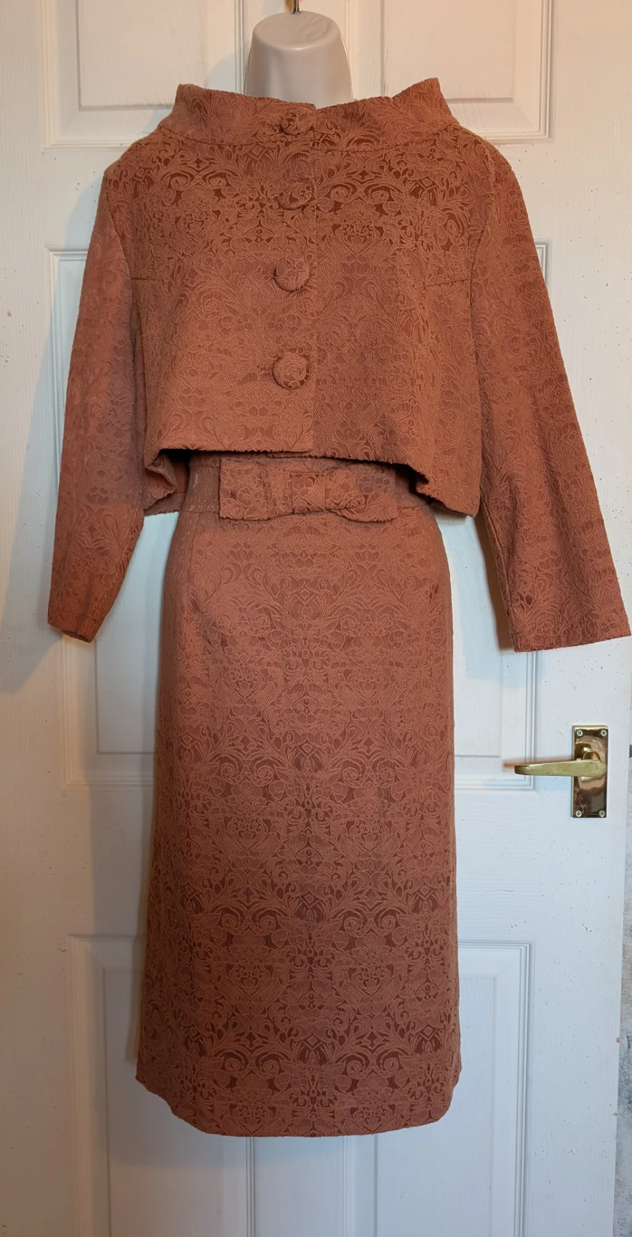 BNWT  Lindy Bop Maybelle Caramel Retro 50s style bow dress & Jacket sz 18