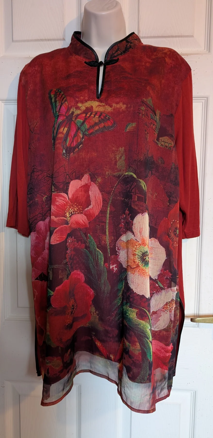 Butler & Wilson floral relaxed fit tunic top - boho Autumn/winter sz XL 16/18