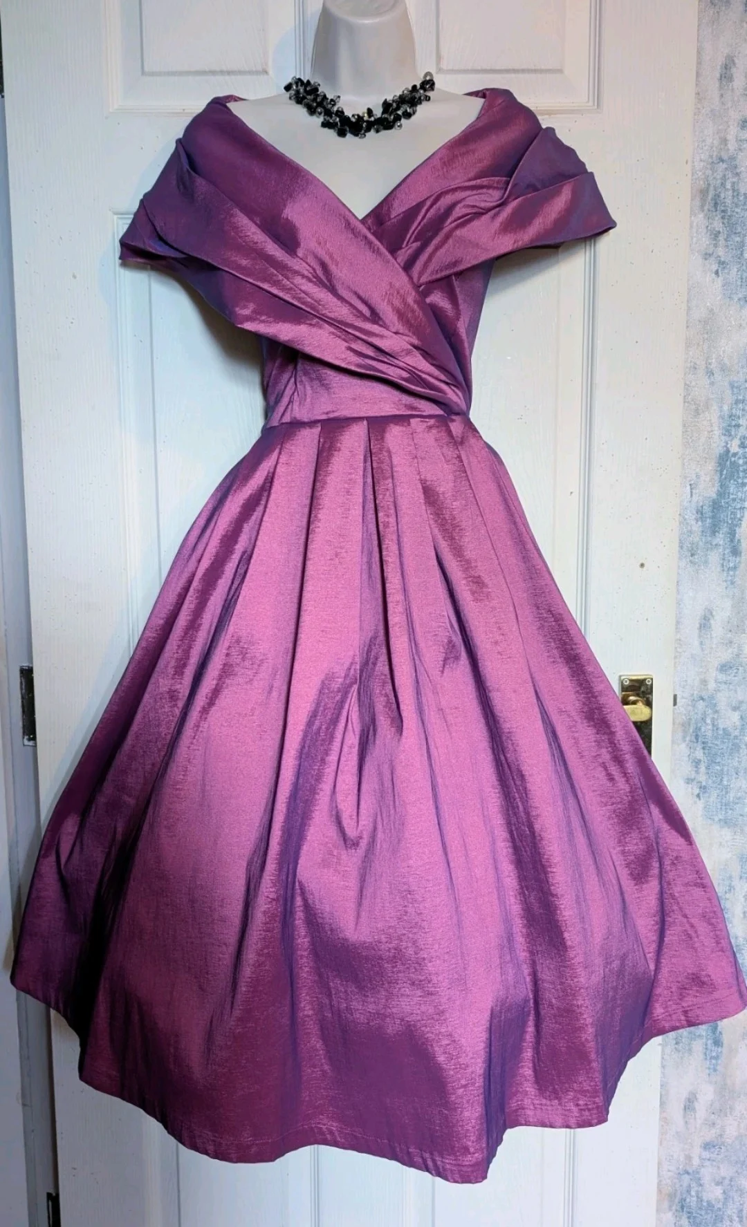BNWT Lavender Lindy Bop Amber Retro'50s Taffeta style Full Flare dress sz 12