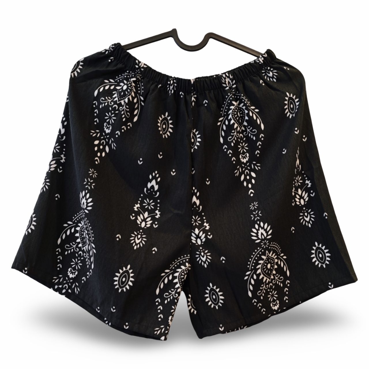 Black & White Paisley Cotton Shorts UK 8-10