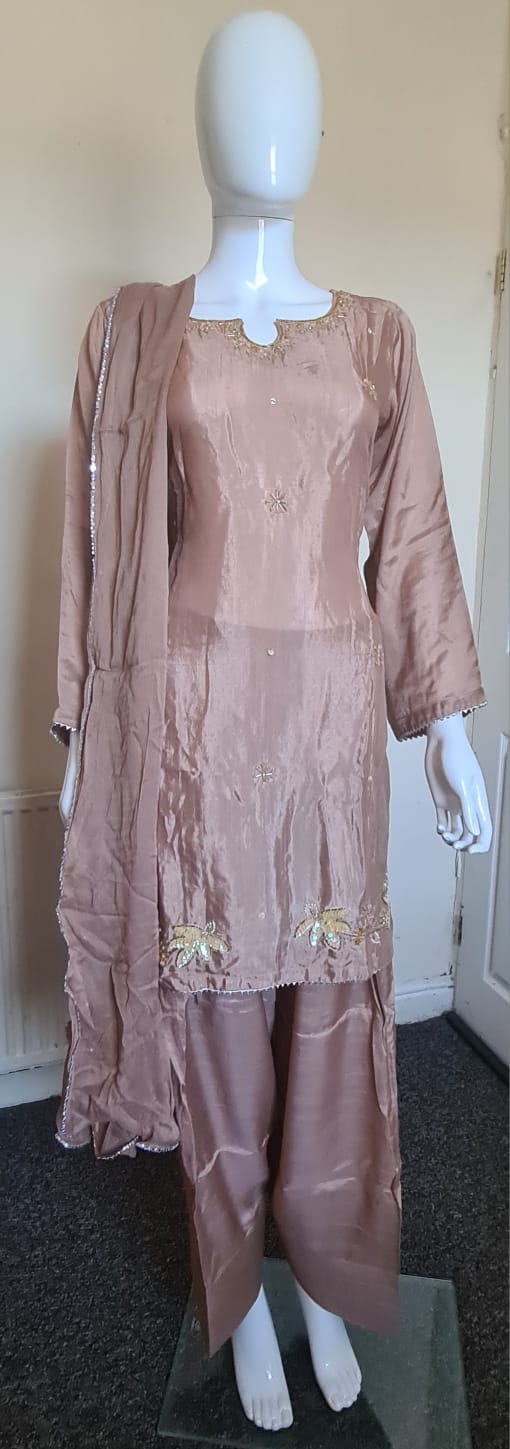 3 Piece Stitched Suit with Farshi Trousers