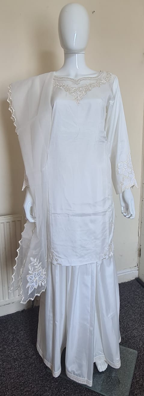 Cream colour suit with Plazo Pants
