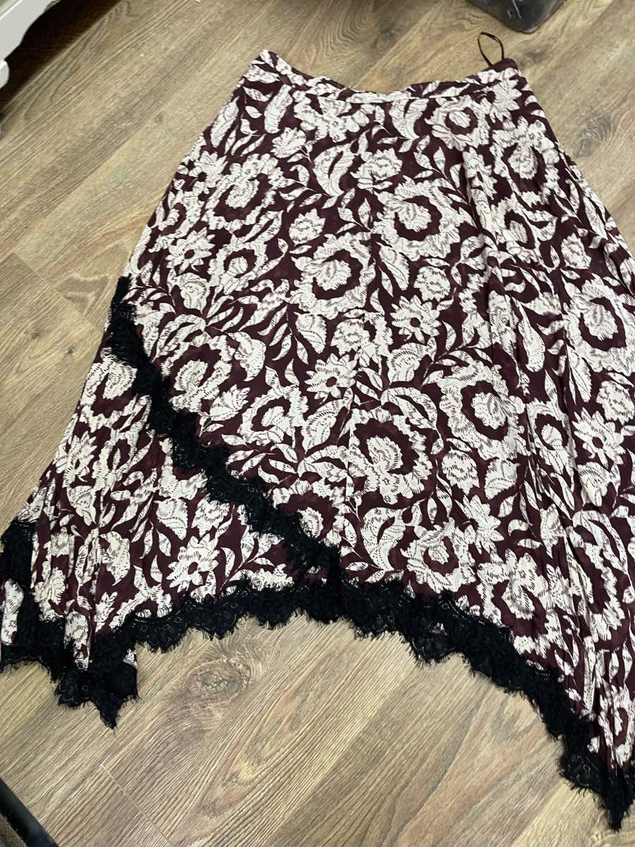Mint Velvet midi skirt size 12 asymmetric, hippychic, boho