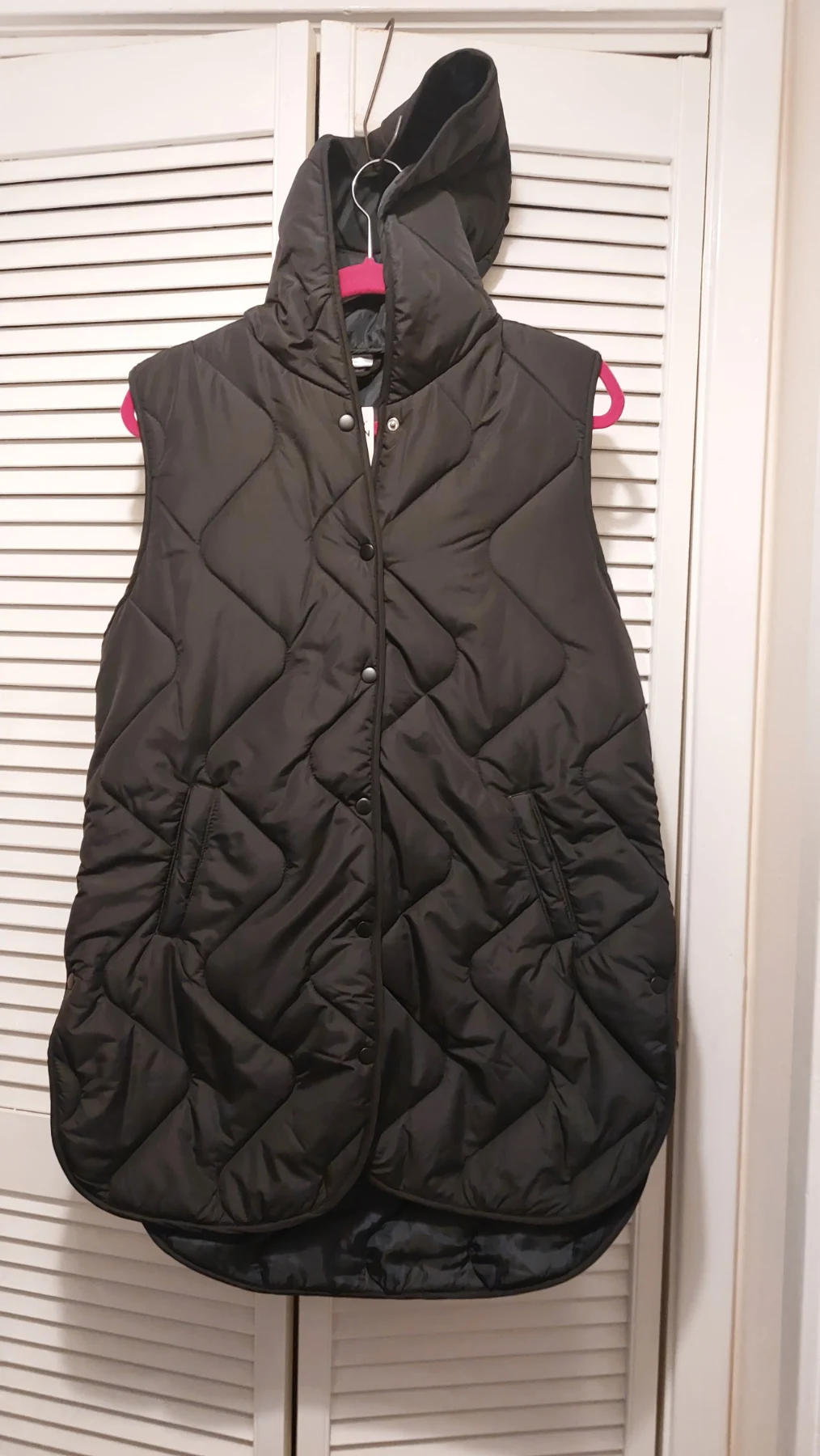 Black Hooded Gilet, Size S