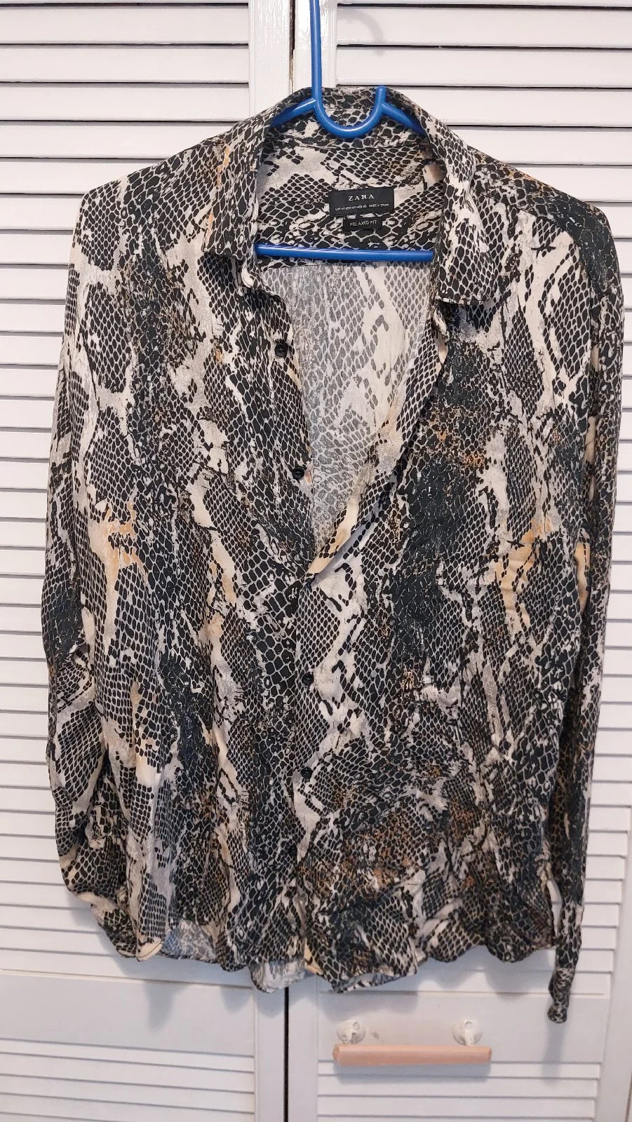 Vintage Zara Snakeprint Shirt, Size M.