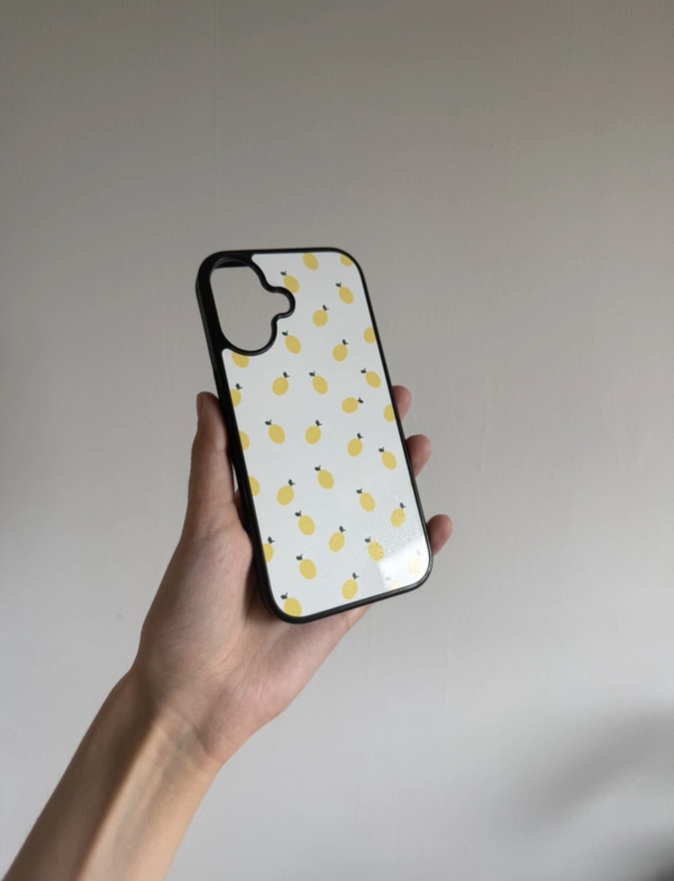 Lemon Print Phone Case For iphone 16 White Yellow Fruit Hard Shell
