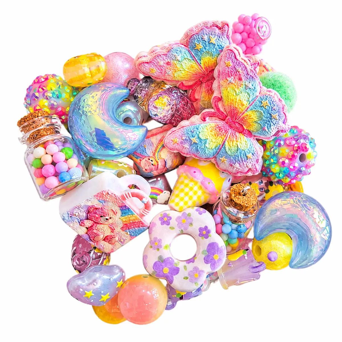 Rainbow Acrylic & Bead Mix