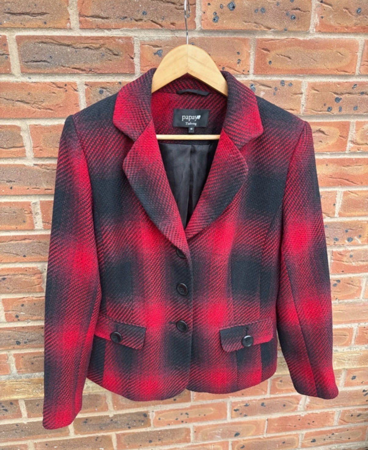 Papaya tailoring, wool blend jacket blazer  size 14