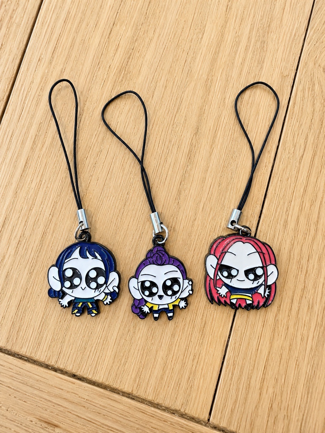 3 Cute Cartoon Phone Charms / Strap Charms