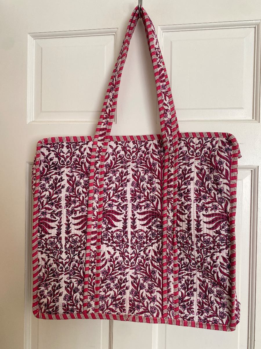 Hand printed cotton bag