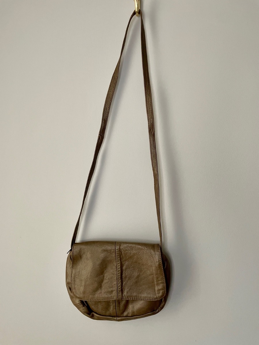 Genuine Leather Brown Hangbag