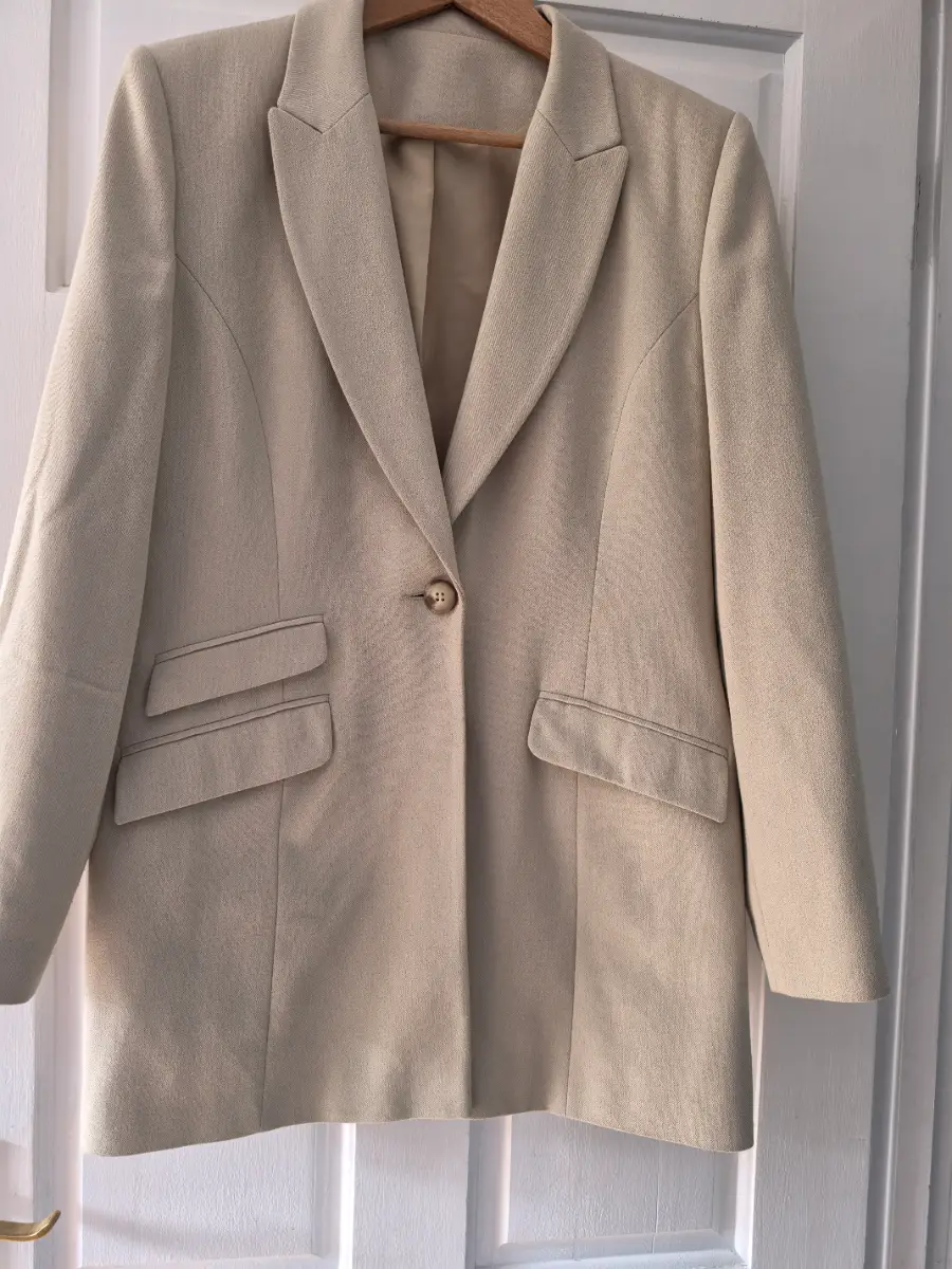 Richards Beige Suit Jacket & Trousers | UK 14 | Matching Set