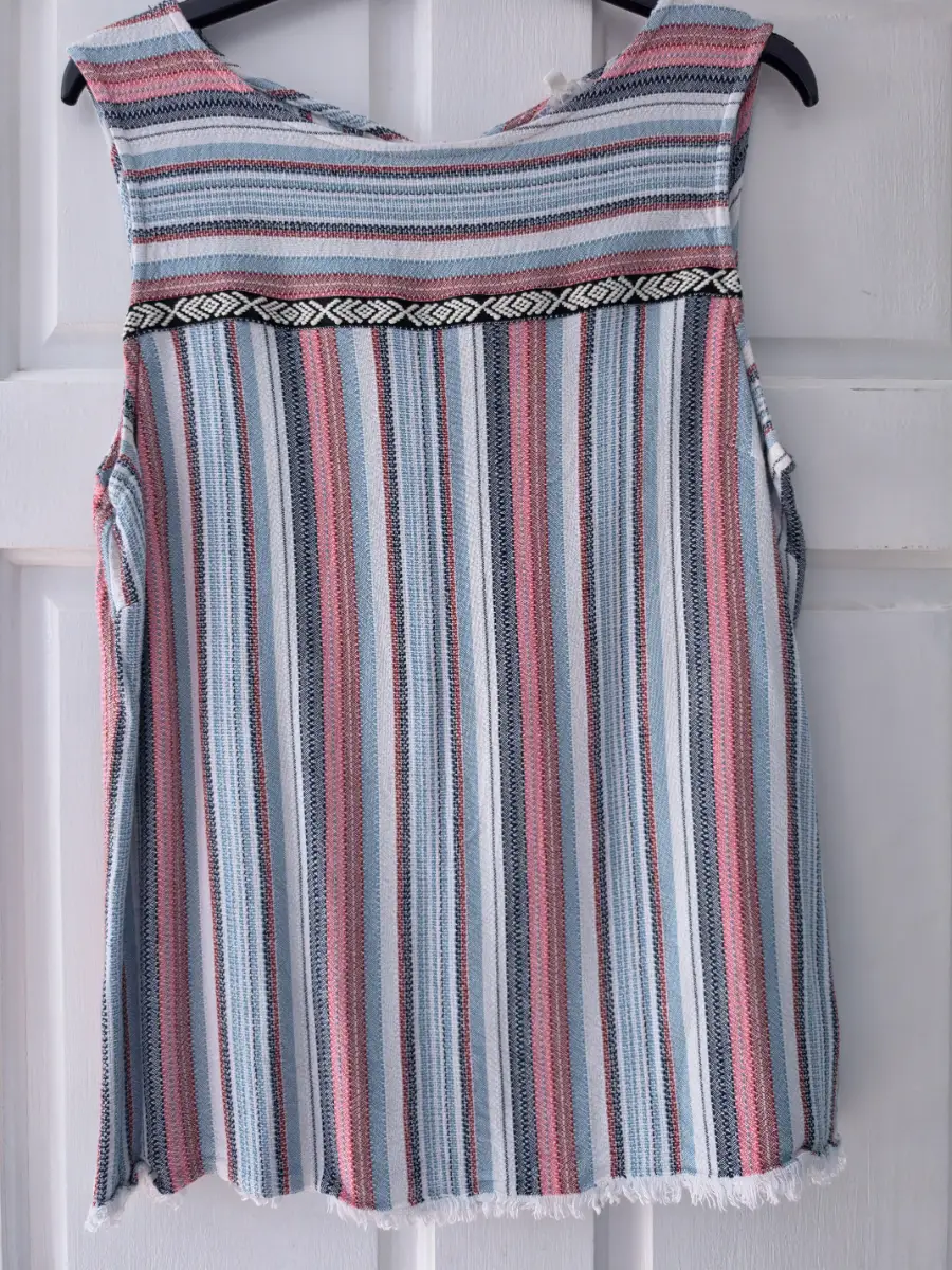 Falmer Heritage Striped Sleeveless Top | UK 14 | Tie Neck
