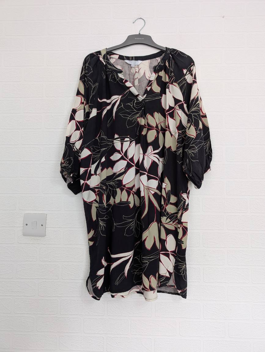 Tamsy Tunic Dress One Size Long Sleeve Casual