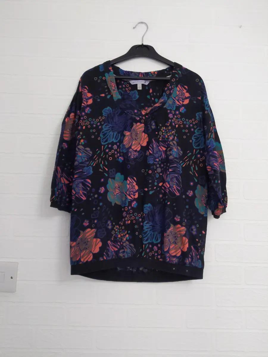 Fat face Black and Pink Blouse Size 10