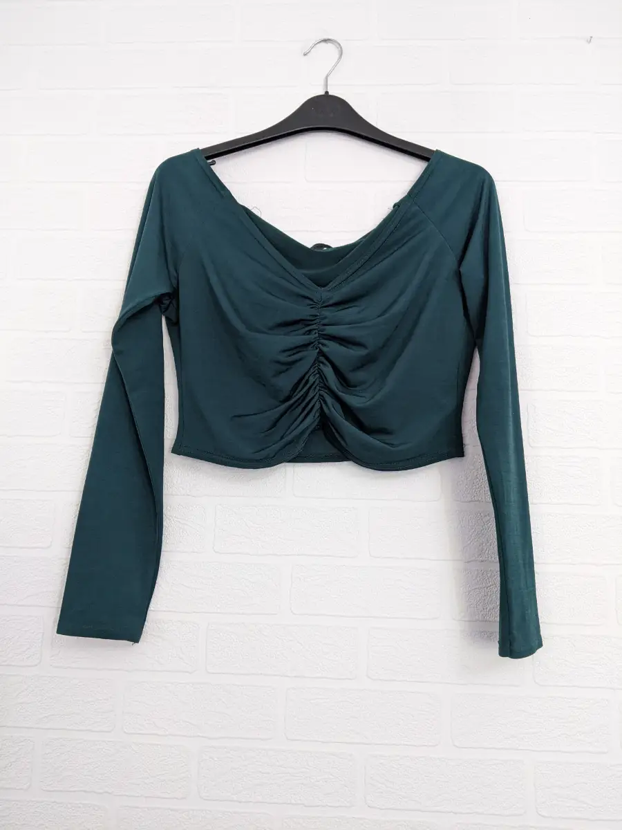 PrettyLittleThing Green Crop Top Size 14 Summer Festival