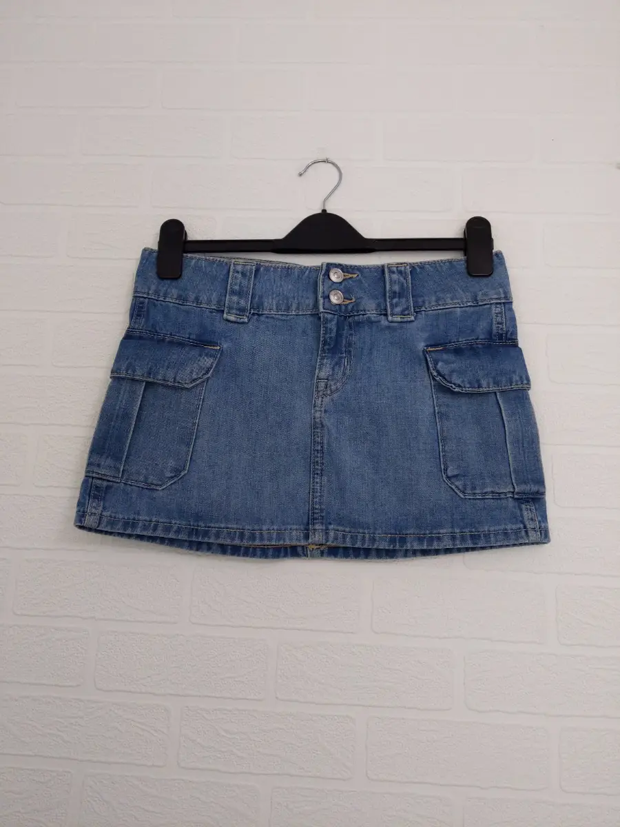 H&M Divided Denim Mini skirt Size XS Large Pockets