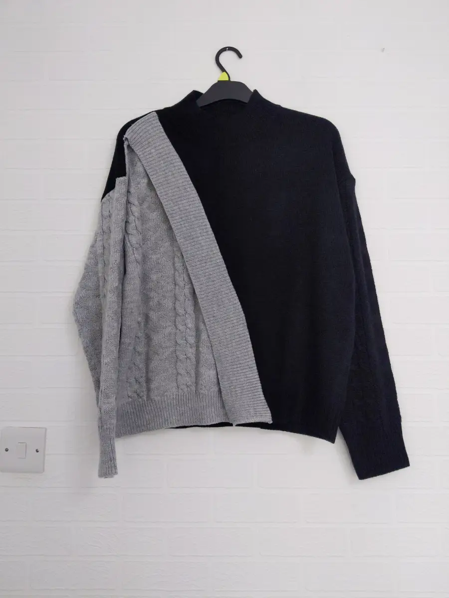 Stylish Black and Grey Jumper Size XXL