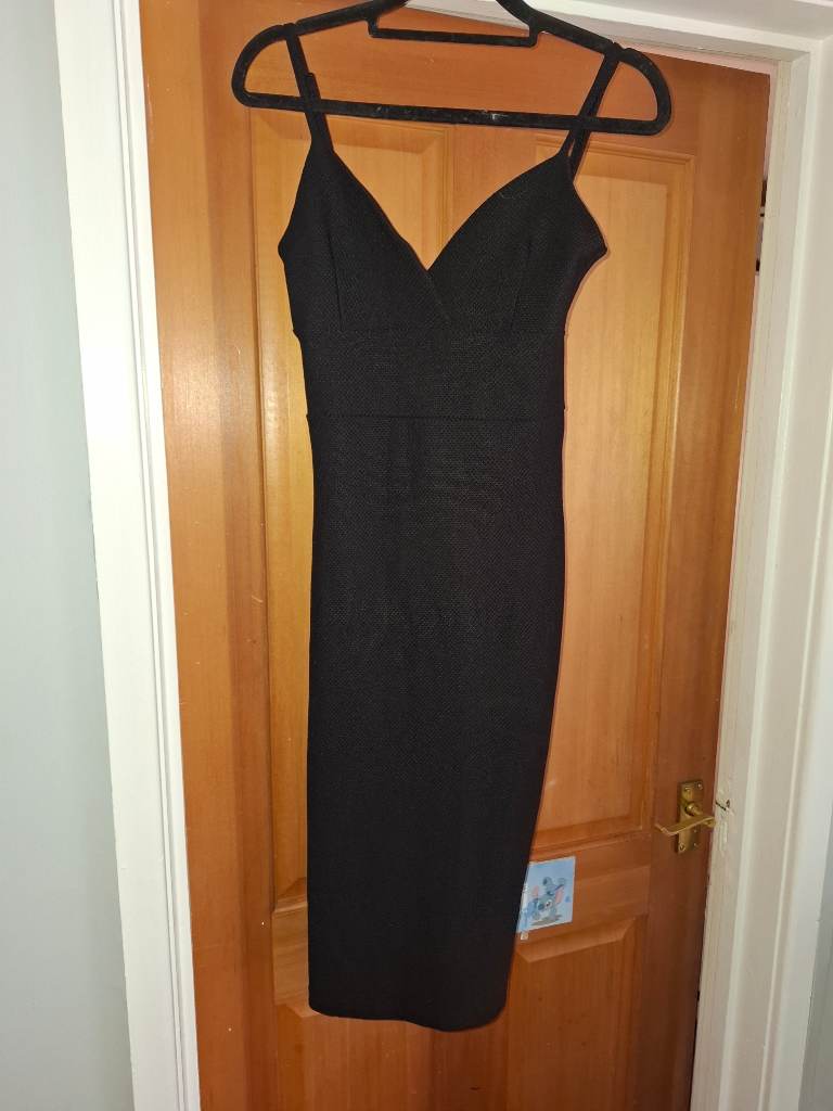 Miss Selfridges Size 10 stretch midi dress in black
