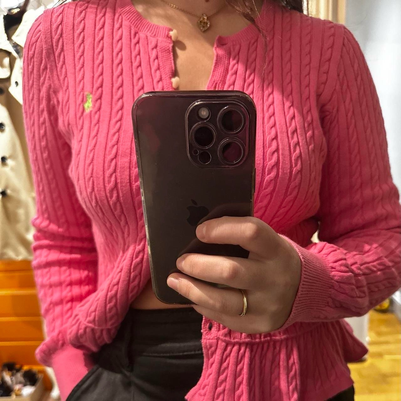 Ralph Lauren pink cardigan  Size xl teens fits women’s size 10 Uk  Used in very good condition