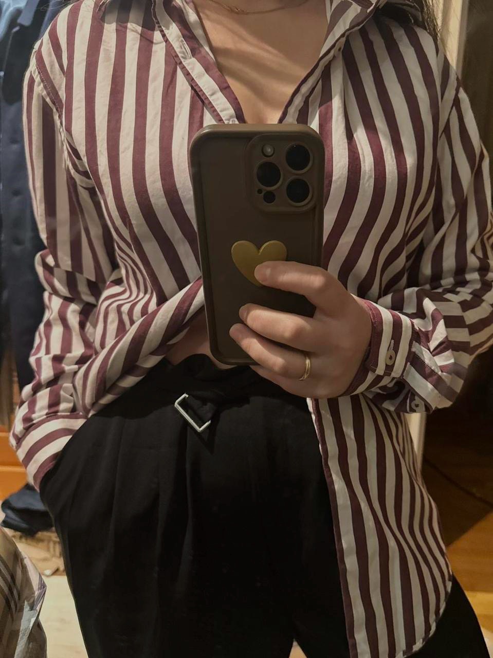 Burgundy and white striped Zara shirt #stripes  Burgundy white shirt  Men’s size S or women’s 10/14
