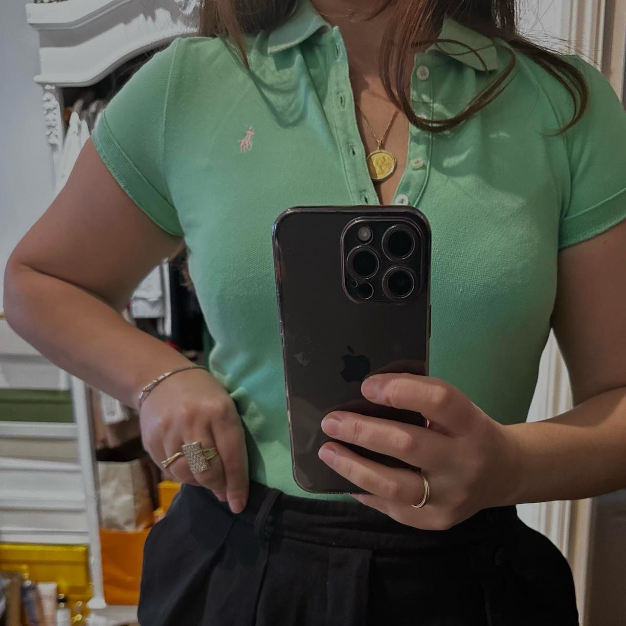 Ralph lauren Mint green tshirt  Size L teens fits women’s size 6,8 uk