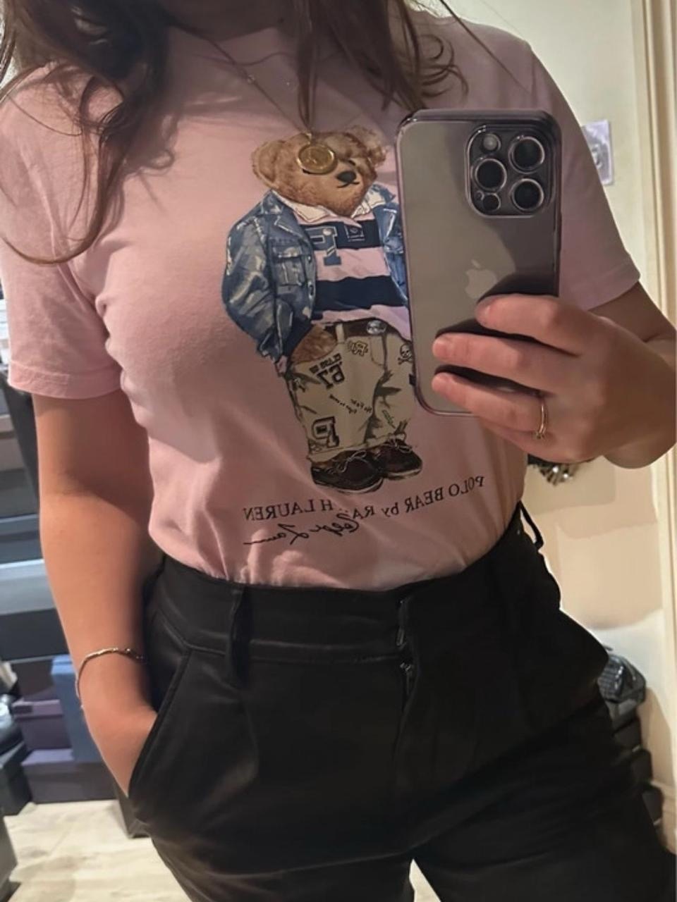 Ralph Lauren pink polo bear tshirt  In lovely condition  Uk 8,10