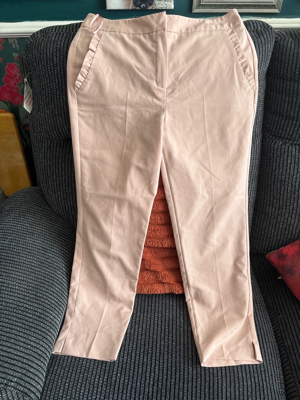 Ladies pale pink smart trousers 12