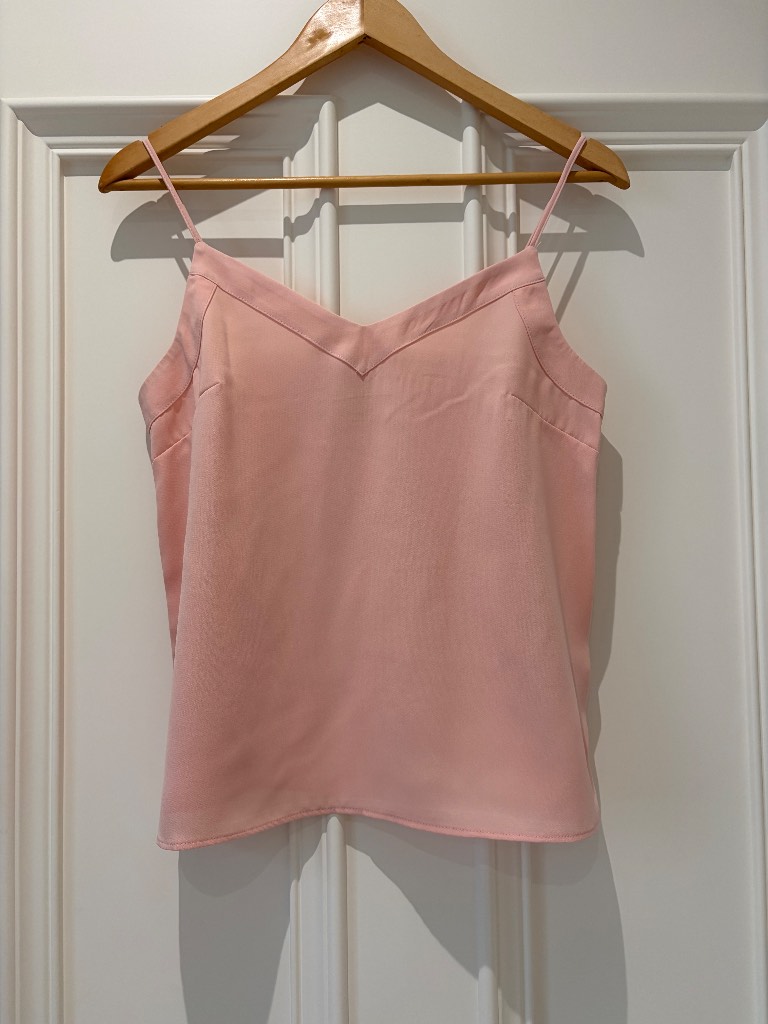 Topshop pink v neck vest top size 10