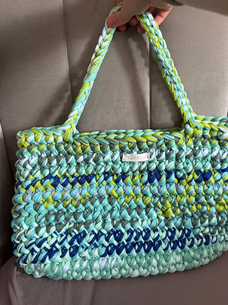 Handmade crochet beach bag