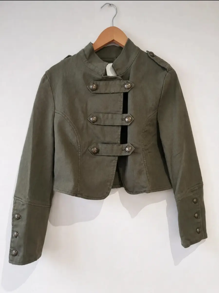 H&M size S - New season statement military-style drummer boy jacket heavy cotton khaki elevated