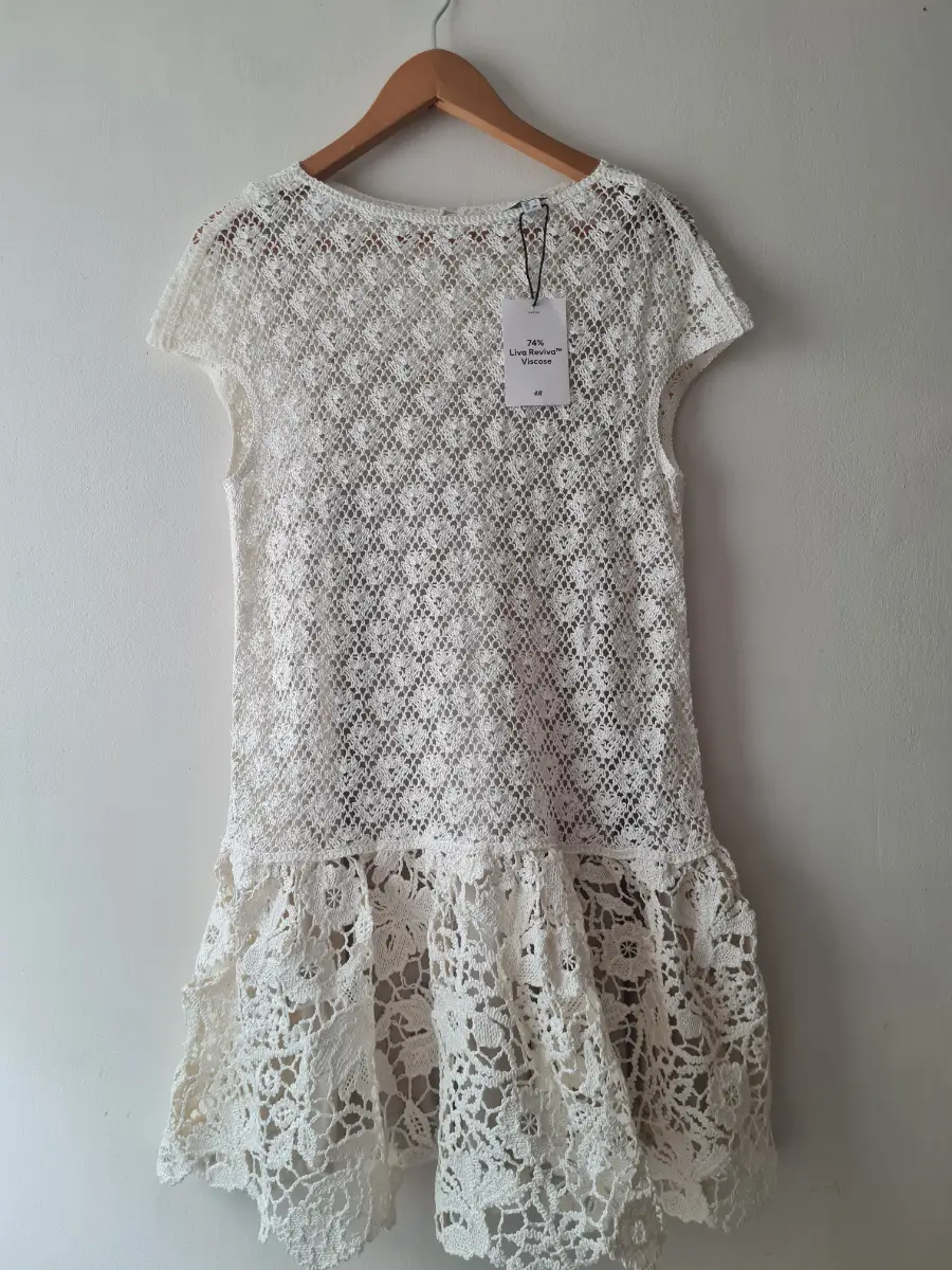 H&M Edition size S - Premium line crochet boho drop waist skater dress with slip underlayer