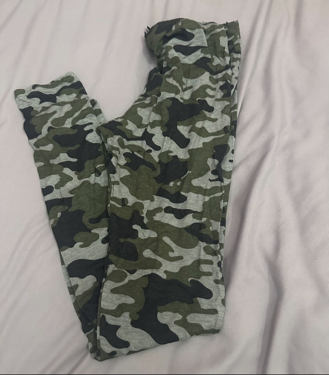 New Look | Children Camo Green Leggings | Age 14-15 | Elastic Waist