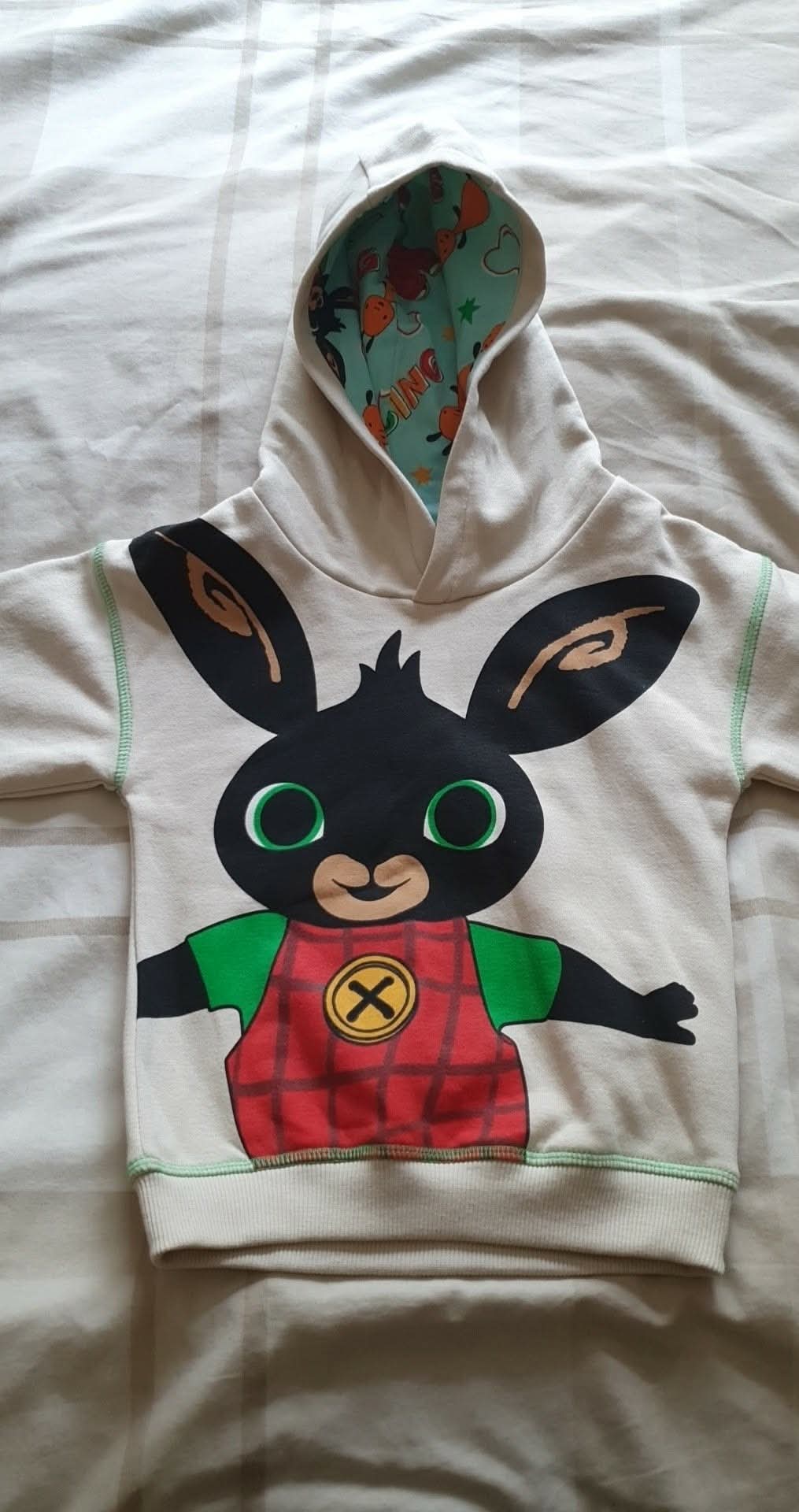 Boys Matalan Cream Cbeebies BING Bunny Hoodie Hoody Hooded Sweatshirt. Age 2-3 years