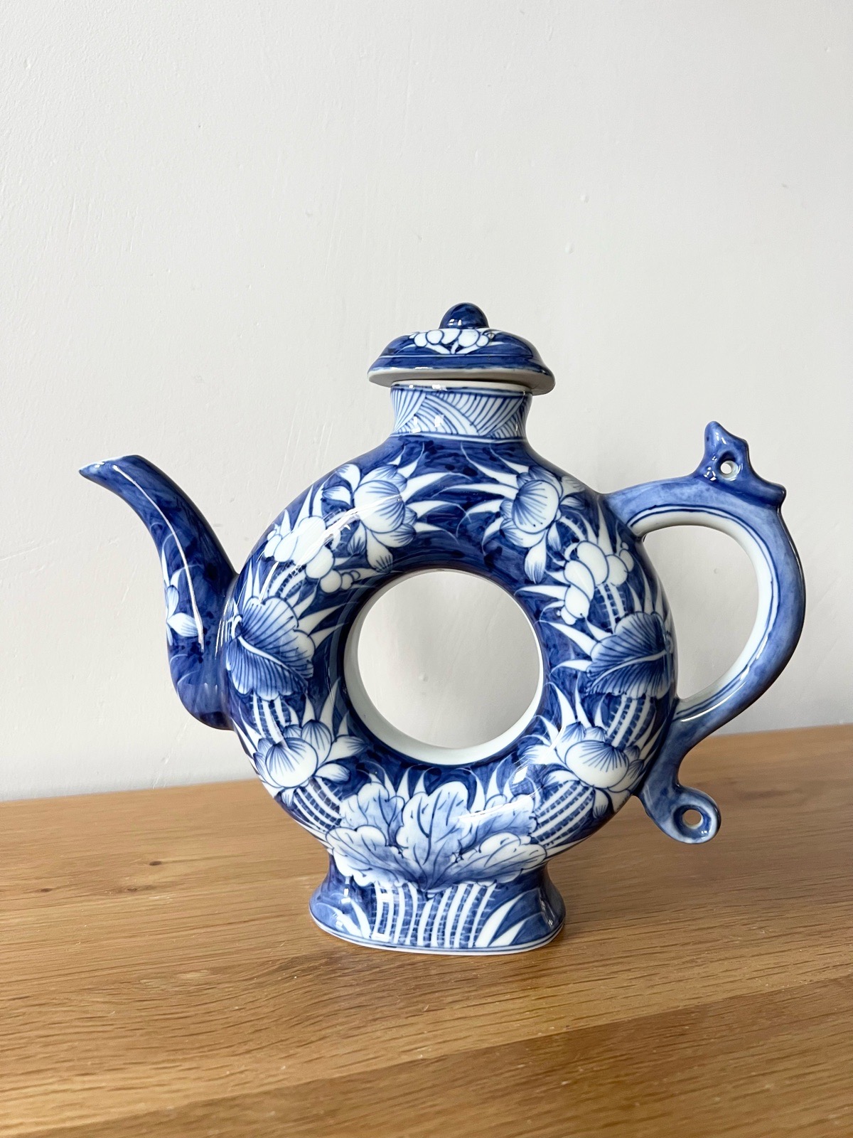 Blue & White Floral Decorative Teapot