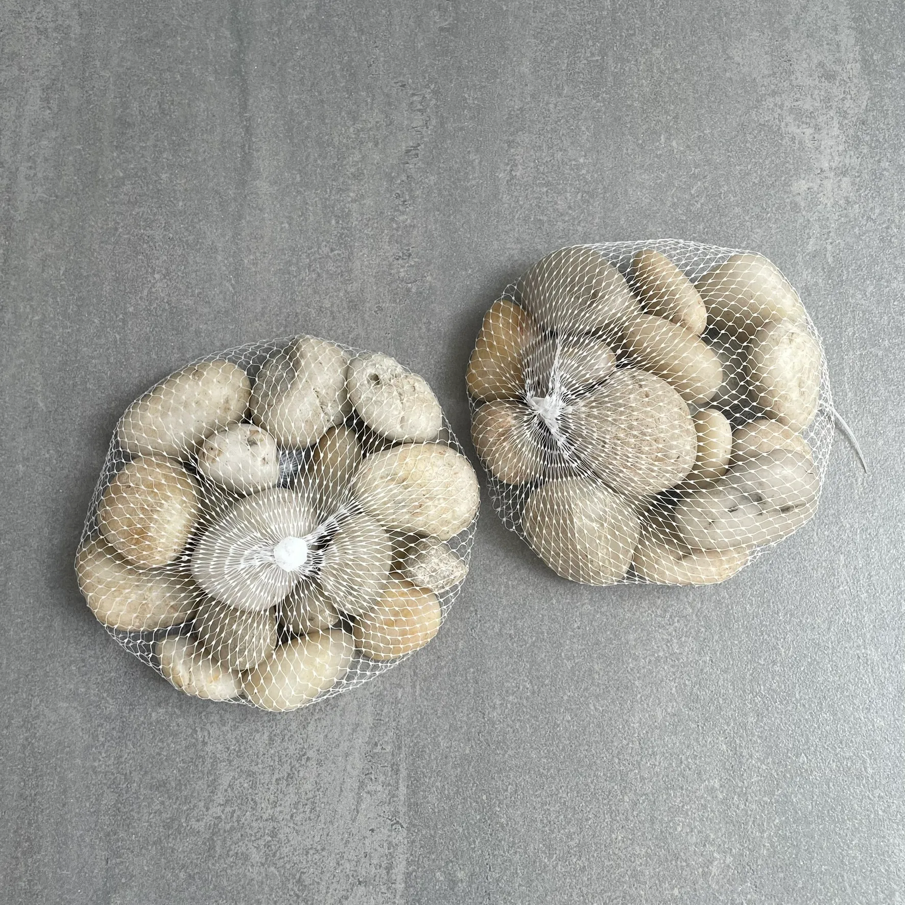 2 bags of 1kg Large Beige Stones (2kg)