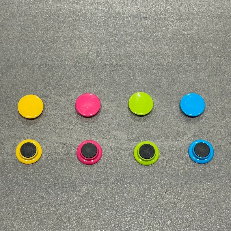 8 round colourful magnets ideal for fridge wall signs holding thing magnetic