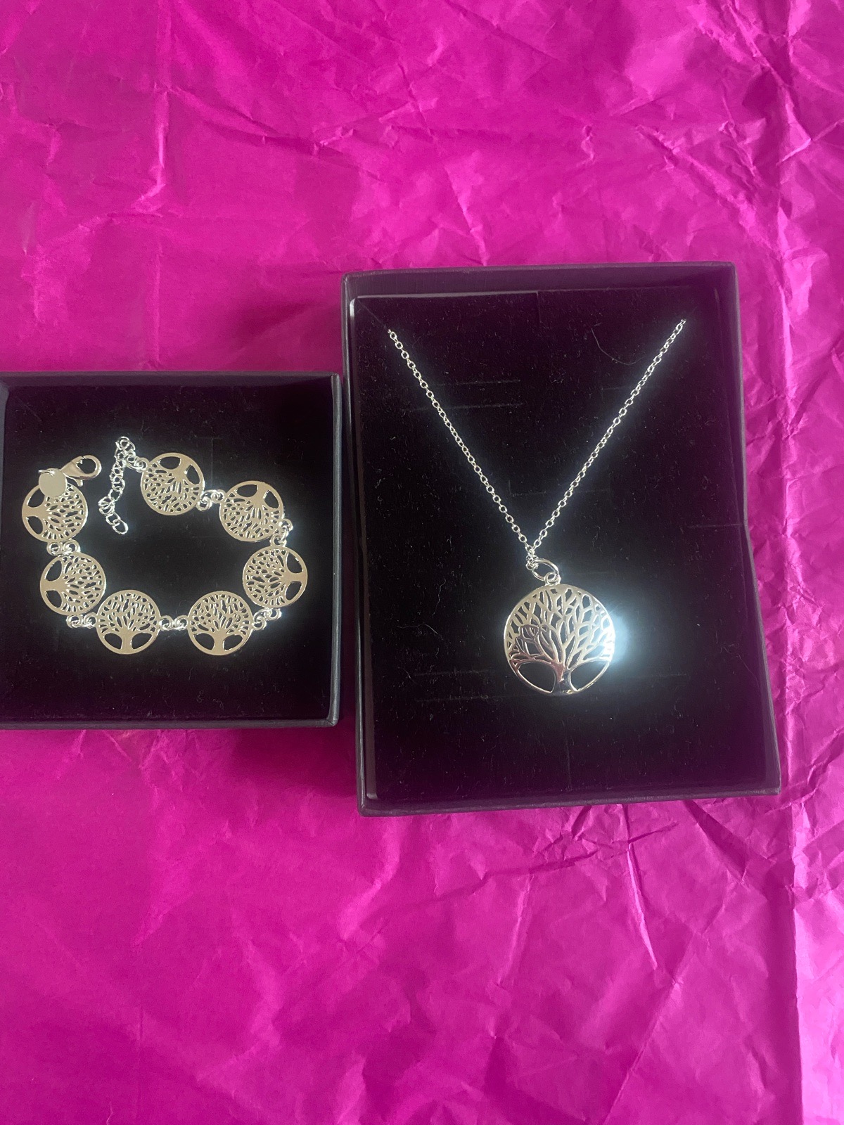Silver tree of life set
