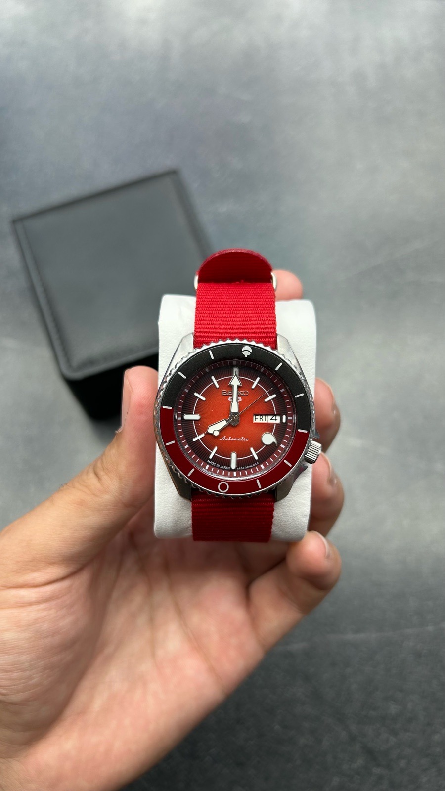 Seiko 5 Sports Red Dial Automatic Watch (4R36-09K0)