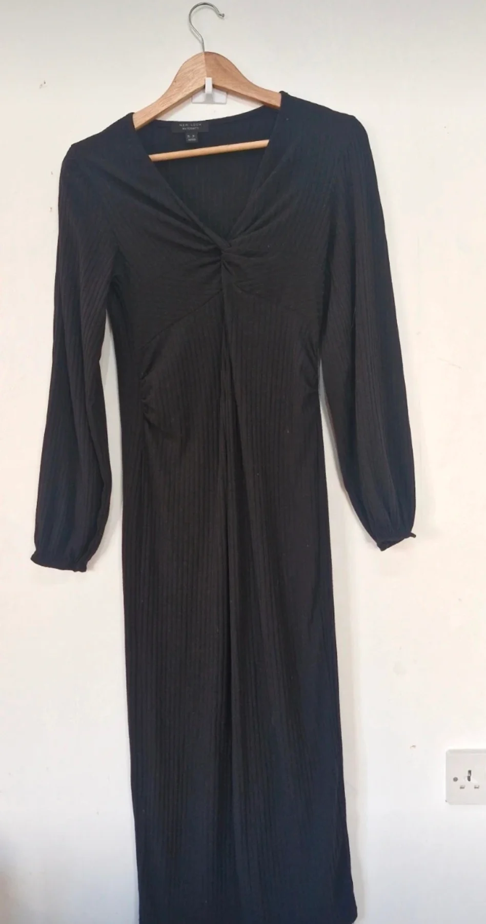 New Look Maternity size 10 long sleeve black long dress