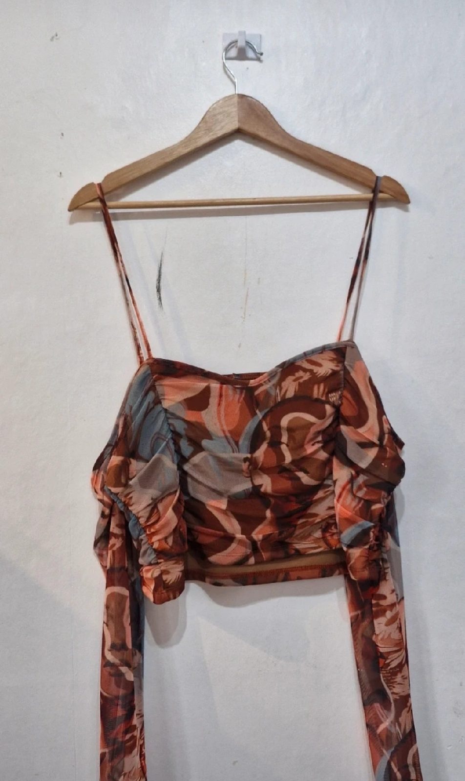Ladies size 18 asyou brown  mix    sheer material  cold shoulder top