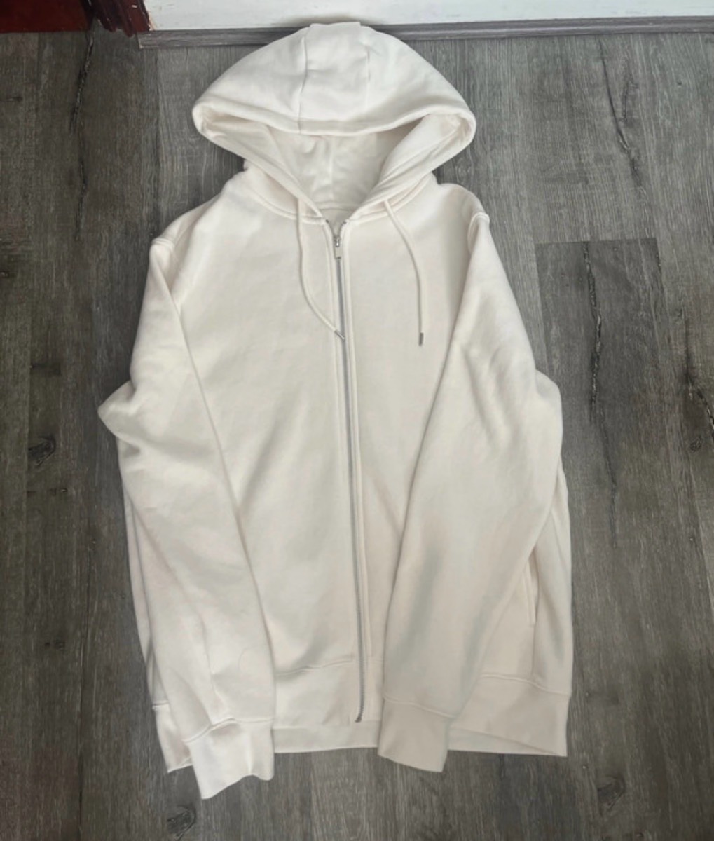 Plain white baggy hoodie