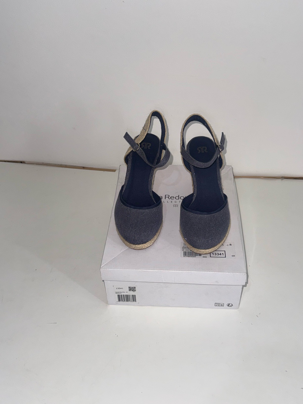 La  Redoute  denim wedge sandals in navy blue #wedges #denim