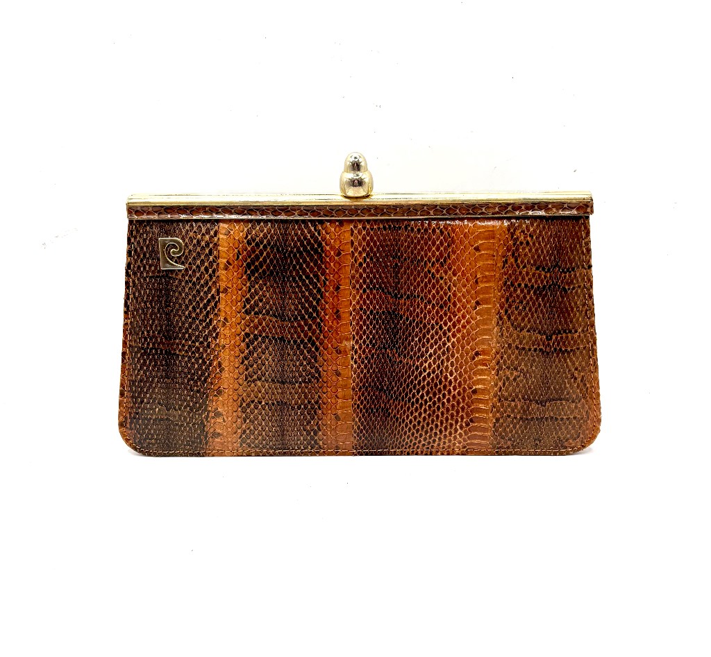 Pierre Cardin Designer 1970’s/1980’s Vintage Brown Snakeskin Clutch/Bag
