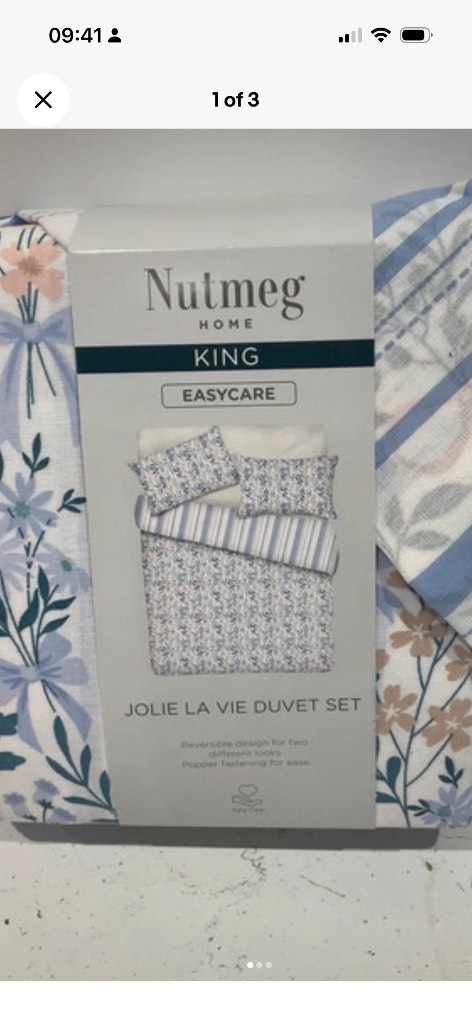 A Gorgeous Kingsize JOLIE LA VIE DUVET SET Fully Reversible By Nutmeg