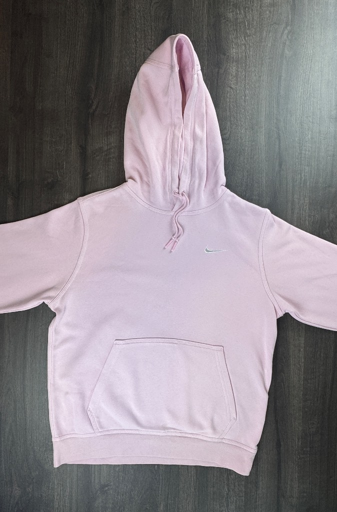 Rare Baby Pink Nike Hoodie / Size S / White Swoosh / Y2K Oversized Pullover