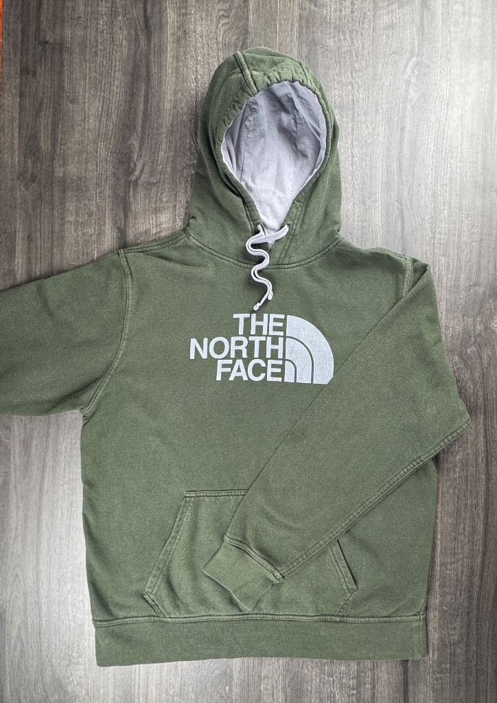 The North Face Big Logo Hoodie / Size M / Khaki Olive Green