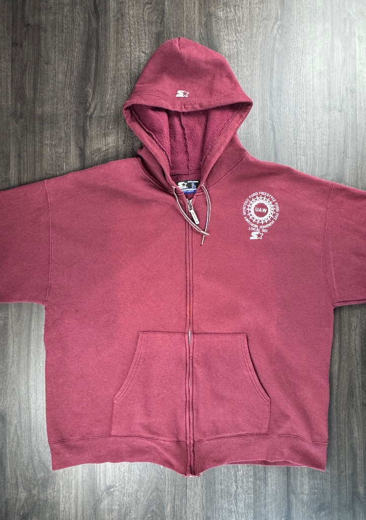 Vintage Starter PRO30 Heavyweight Zip-Up Hoodie / Burgundy / Size L