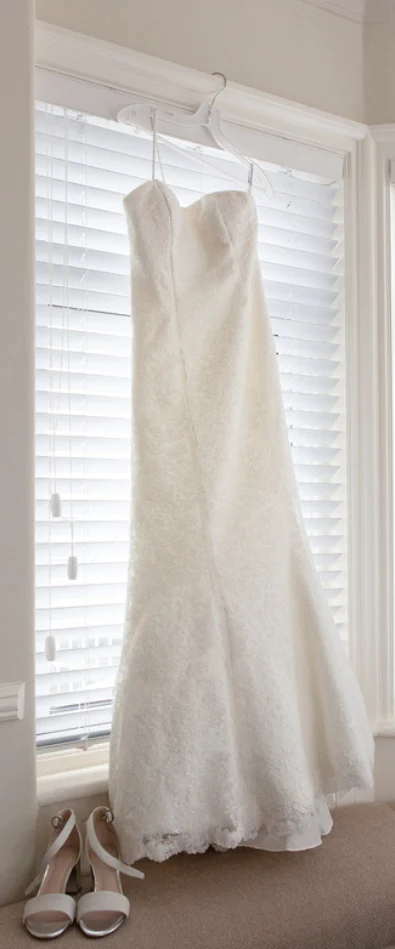 Elegant Embellished White Wedding Dress – Size 12 – Jordan Fashions – Dry Cleaned & Immaculate